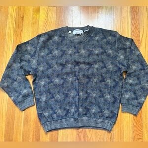 Jhane Barnes Blue and Gray Crewneck Sweater